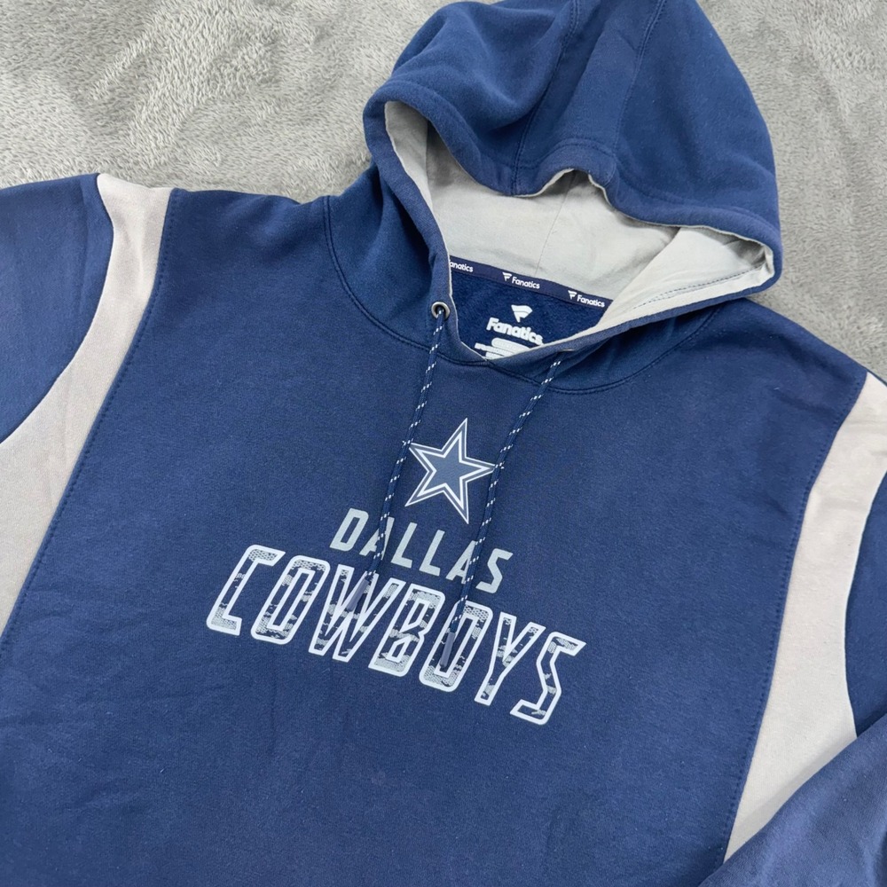Fanatics Dallas Cowboys Navy Blue Gray Hoodie Sweatshirt‎ Mens 4XL Big Tall NFL
